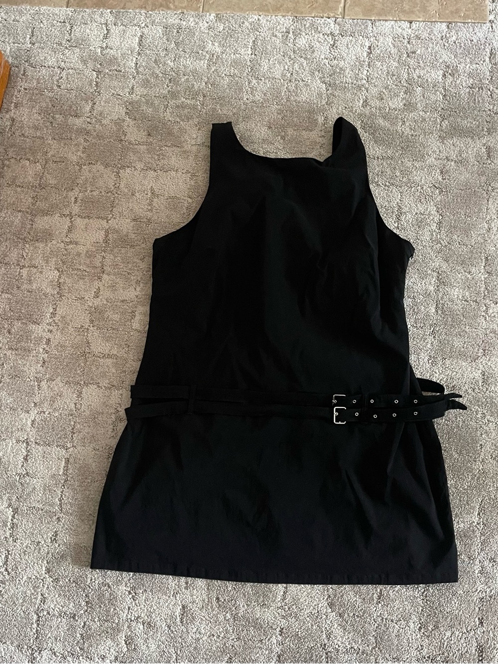 Fashion Nova Black Sleeveless Dress with Double Waist Belts